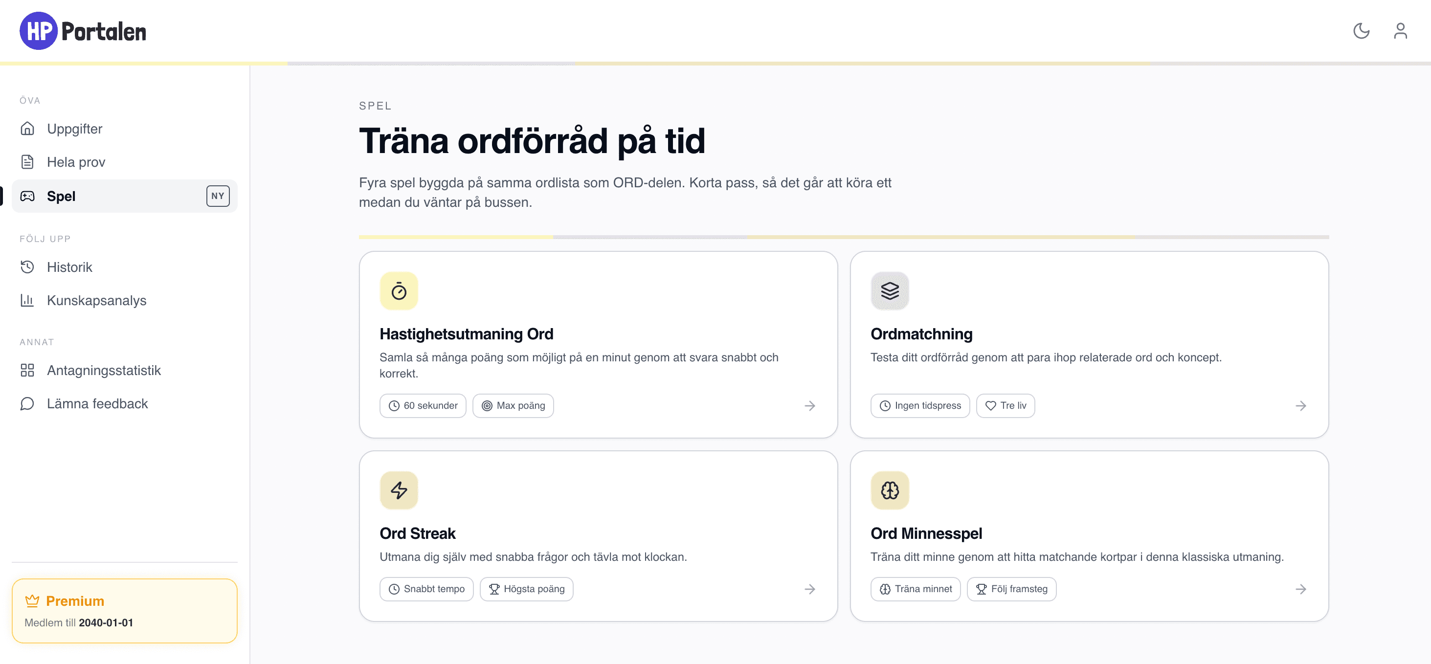 Statistik över dina resultat